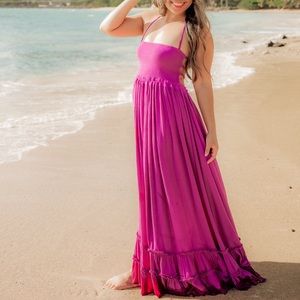 Free People Maxi halter backless wore once